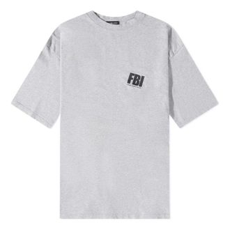 Balenciaga FBI Oversized T-Shirt Heather Grey Black 681314TLVG91380