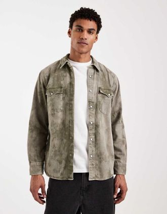Levi's Camicia di jeans comoda stile western con stampa mimetica-Verde