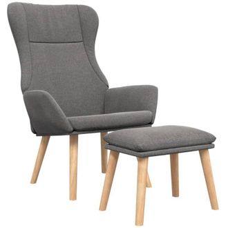 Nova Sill&oacute;n De Relax Con Taburete Tela Gris Claro Vidaxl