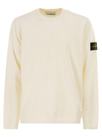 Stone Island Loose Fitting Ribbed Crew Neck Jumper