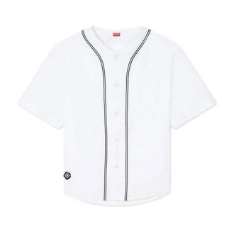 Kenzo Boke Flower 2.0 Baseball Shirt - Heren - Korte mouwen Overhemden - Wit - S - Katoen - Overhemden