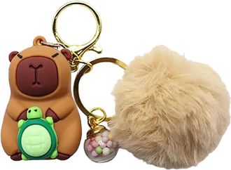 Generic car pendant suitable for making gifts for friends and relatives Kapybara keychain pendant school bag bag puffer fish pendant Kapybara plush pendant ke