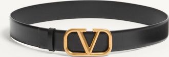 Valentino Garavani Cintura VLogo Signature In Vitello 40Mm Uomo NERO 090