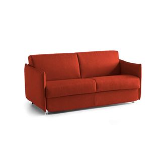 Dmora Sof&aacute; Fijo 2 Plazas Monleale, Desenfundable, Hidr&oacute;fugo Made In Italy, Lavable, 160x95x90h Cm Naranja