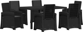 vidaXL Conjunto De Comedor De Jard&iacute;n 7 Uds. Gris Antracita Pp Vidaxl