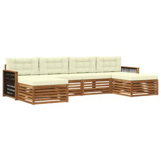 vidaXL Juegos De Sof&aacute;s Con Coj&iacute;n 6 Pcs Madera De Acacia S&oacute;lida Vidaxl