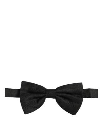 Dolce & Gabbana Silk Brocade Bow Tie - Black