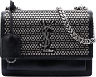 Saint Laurent Pre-owned The Sunset Shoulder Bag - Dames - Pre-owned - Zwart - Maat: ONE Size Leer