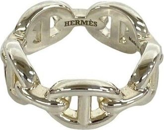 Herm&egrave;s Silver Silver 925 Band Ring (Pre-Owned)
