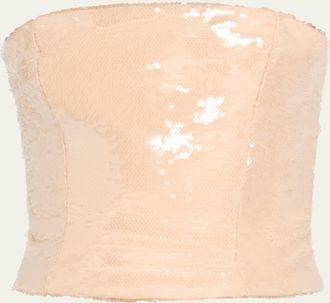 LaQuan Smith Sequin Corset Bustier Top