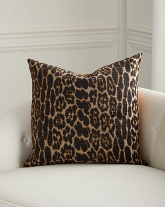 D.V. Kap Home Ellina Espresso Leopard-Pattern Pillow, 24 Square