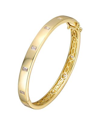 Rachel Glauber 14K Plated Cz Bangle Bracelet