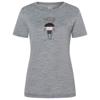 super.natural Wood Craftine Tee Merinoshirt f&uuml;r Damen | grau/ various