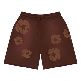 Denim Tears Mono Cotton Wreath Sweat Shorts Brown SS25BRS0613