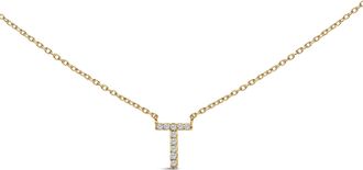 House of Brilliance 10K Gold Diamond Accent A-Z Block Initial Pendant Necklace