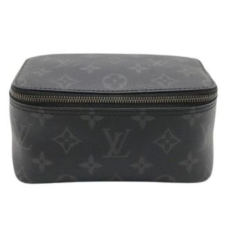 Louis Vuitton Pre-owned Monogram Eclipse Cube PM Cosmetic Pouch - Dames - Pre-owned - Zwart - Maat: ONE Size Leer