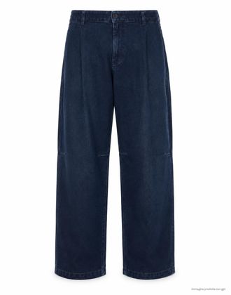 Nine In The Morning Dark Blue Cotton Regular Fit Trousers