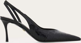 Ferragamo Women Mid heel slingback Black Size 10.5