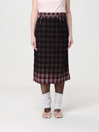 Maison Margiela Gonna midi in misto lana check