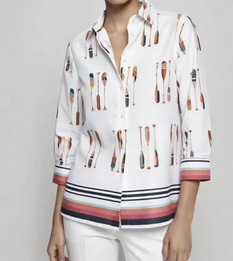 Vilagallo Remos Algodon Shirt In Oars Print