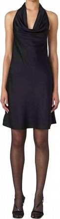 French Connection Ennis Satin Halter Mini Dress In Black