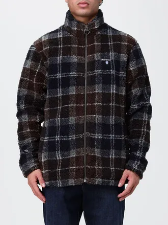 Barbour Tartan Pattern Fleece Jacket with High Neck and Zip Closure