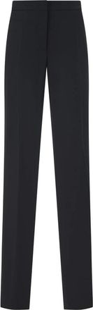Moschino Rechte broek met hoge taille - Dames - Straight fit broeken - Zwart - S - Wol - Broeken