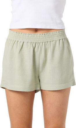 O'Neill Sanders Smocked Waist Shorts in Desert Sage at Nordstrom, Size Xx-Large
