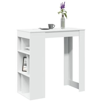 Berkfield Home Bar Table with Racks White 102x50x103.5 cm Engineered Wood