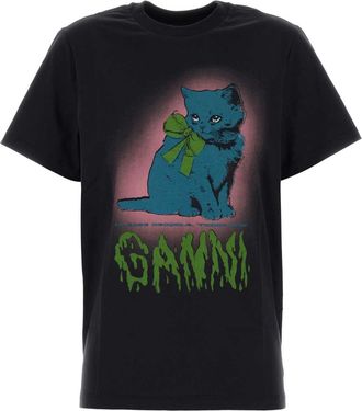 Ganni Graphite Cotton T Shirt