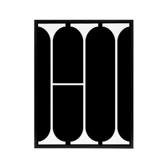 Artery8 Large Hi Word Bold Black White Typography Design Framed Canvas Art | Size: W24 x H32