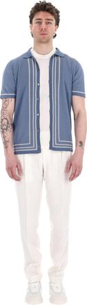 Drumohr Vertical Stripe Cotton Polo-Shirt