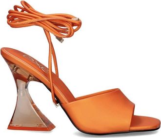 Ex&eacute; Womens Crystal Heeled Slingback Sandal In Orange
