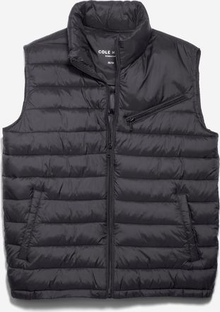 Cole Haan Mens Zip Front Quilted Vest - Black Size Small
