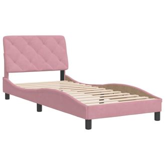 vidaXL Estructura De Cama Sin Colch&oacute;n Terciopelo Rosa 90x200 Cm Vidaxl