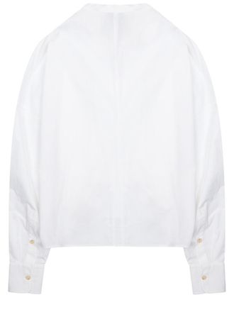Alysi Bow-Neck Cotton Shirt - White