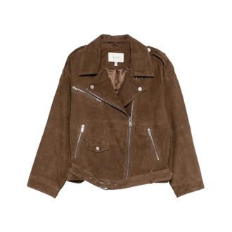 Gestuz Vida Jacket - Dames - Leren en Su&egrave;de Jassen - Bruin - M - Leer - Jassen