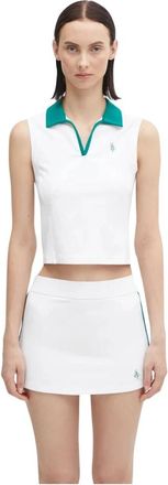 Sporty & Rich SRC Sport Poloshirt Zonder Mouwen - Dames - Polos - Wit - L - Tops