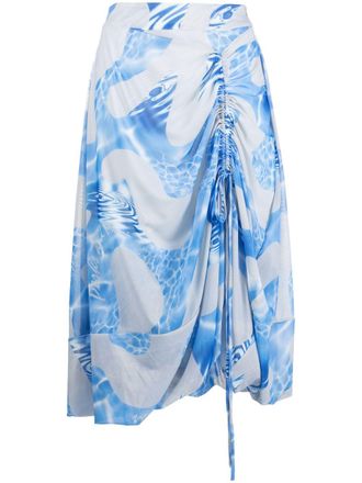Perks And Mini Gonna Lily Pads midi con ruches - Blu