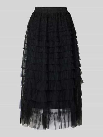 Apricot Midirock mit Volants in Black, Gr&ouml;&szlig;e S