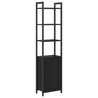 vidaXL Armadio Per Libri 6 Livelli 40 X 24 X 161 Cm Rovere Nero Vidaxl