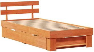 vidaXL Estructura De Cama Con Cabecera Marr&oacute;n Cera 80 X 200 Cm Vidaxl