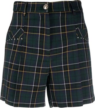 Liu Jo check-pattern shorts - women - Spandex/Elastane/Polyester/Viscose/Acetate/Polyester - 42 - Green