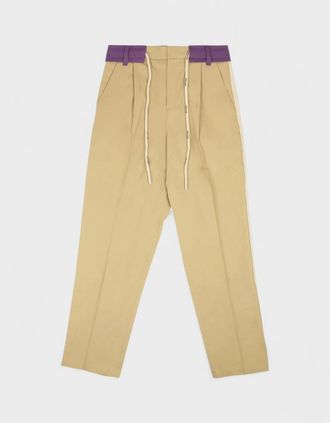 Palm Angels Mens Track Belt Pants Beige - Tan - Size: Regular/36