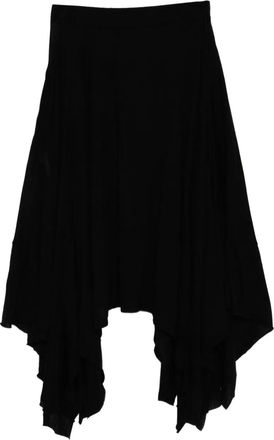 Yohji Yamamoto Asymmetrische wollen rok - Zwart