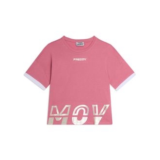 Freddy T-shirt con stampa MOV perlata e dettagli a contrasto