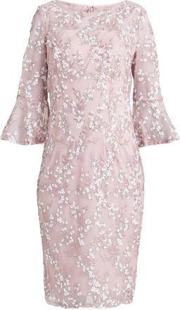 Gina Bacconi Womens Tanya Embroidered Lace Dress - Pink - Size 12 UK