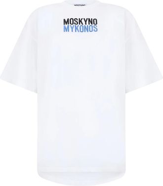 Moschino White minimalist T-shirt with distinctive graphics - female - Moschino - T-Shirts - White - XL - Tops