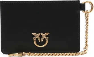Pinko logo-plaque leather wallet - women - Calf Leather - One Size - Black