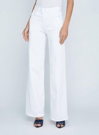 L'agence Womens Alicent High Rise Sneaker Wide Leg Pant In White